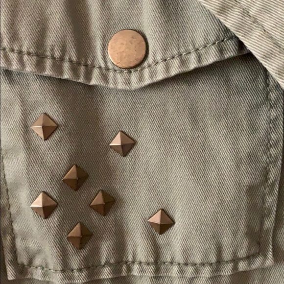 Mossimo Light Army Green Coat with Gold Studs - Picture 6 of 8